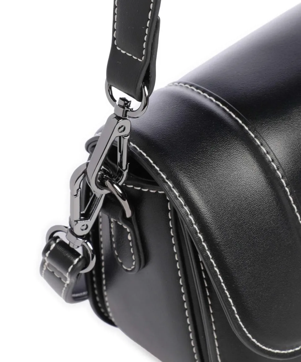 Zita Schultertasche Lederimitat schwarz