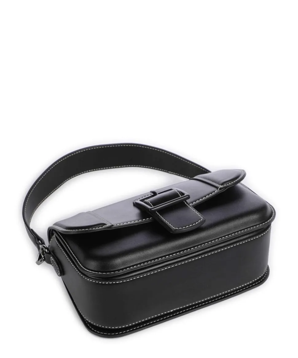 Zita Schultertasche Lederimitat schwarz