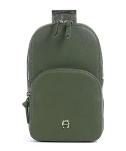 Zita Slingbag genarbtes Rindsleder dunkelgrün