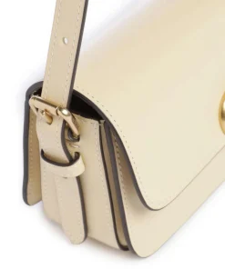 Zoe Schultertasche fein genarbtes Rindsleder vanillegelb
