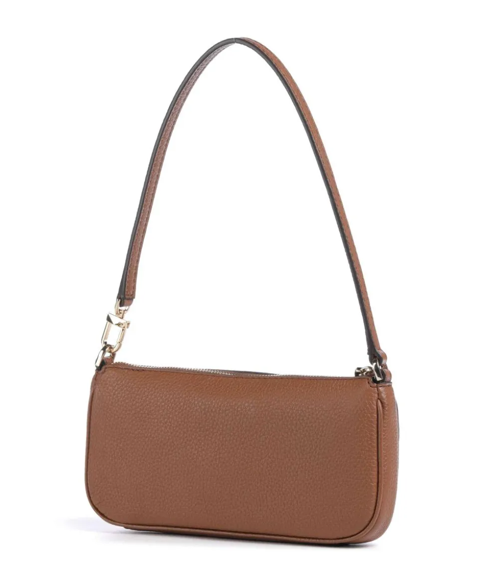 Zoe Small Schultertasche genarbtes Rindsleder braun