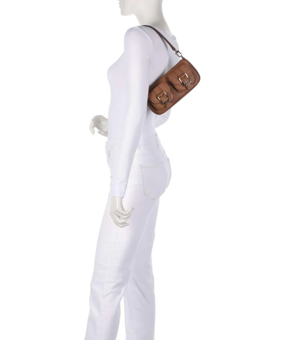 Zoe Small Schultertasche genarbtes Rindsleder braun