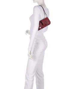 Zoe Small Schultertasche genarbtes Rindsleder wein