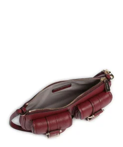 Zoe Small Schultertasche genarbtes Rindsleder wein
