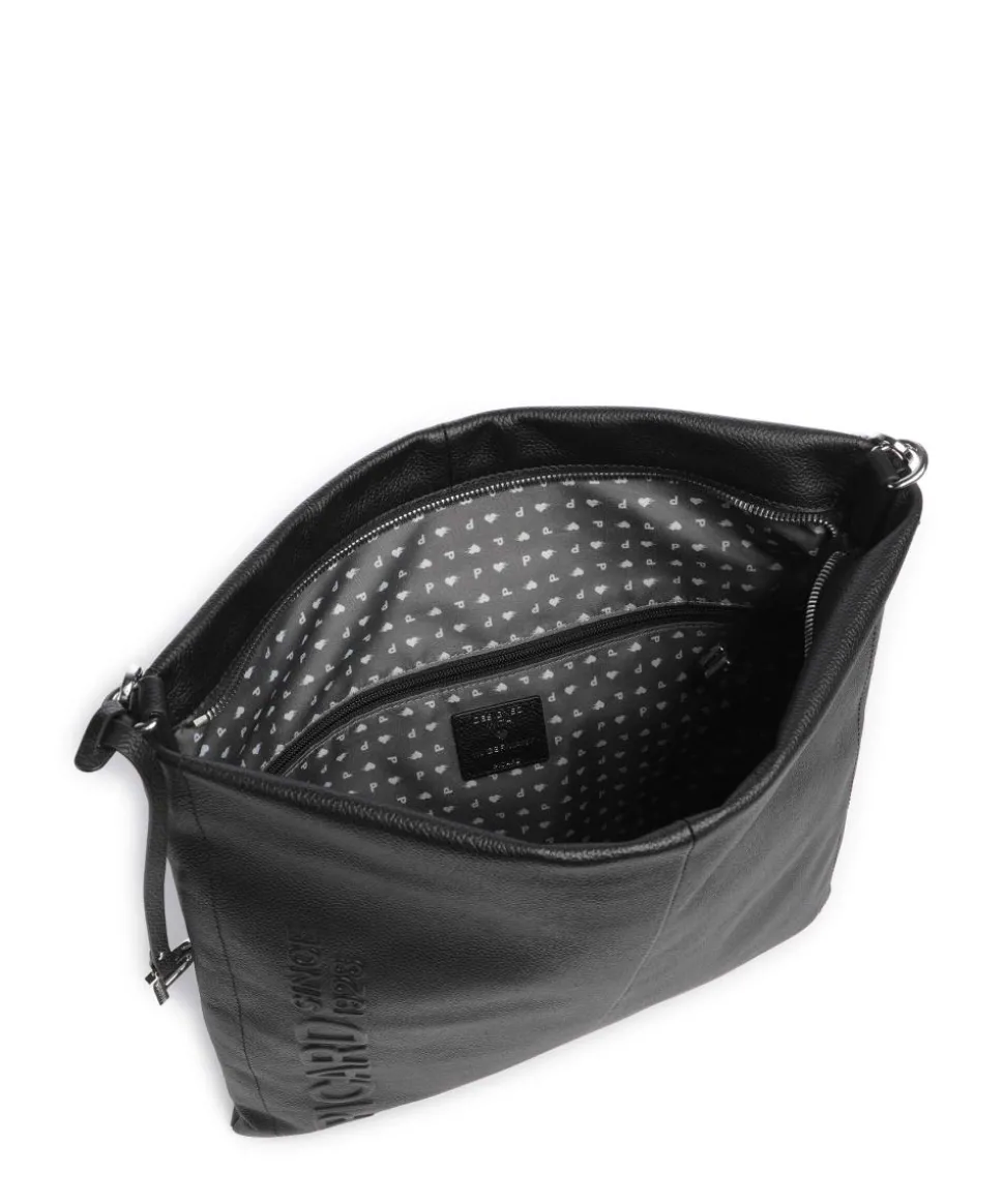 Zoom Beuteltasche genarbtes Rindsleder schwarz