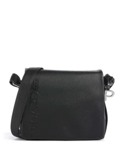 Zoom Umhängetasche genarbtes Rindsleder schwarz