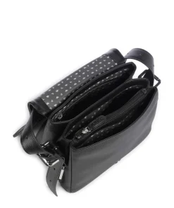 Zoom Umhängetasche genarbtes Rindsleder schwarz