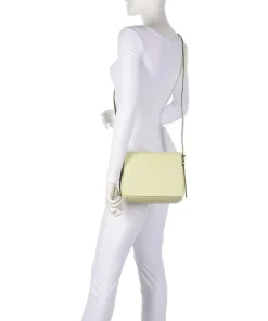 Zoom Umhängetasche genarbtes Rindsleder gelbgrün