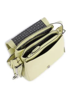 Zoom Umhängetasche genarbtes Rindsleder gelbgrün